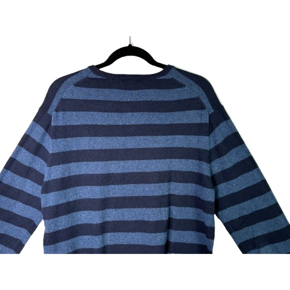J. Crew Mens Size L Blue Knit Cashmere Blend Long Sleeve V Neck Pullover Sweater - Picture 5 of 9